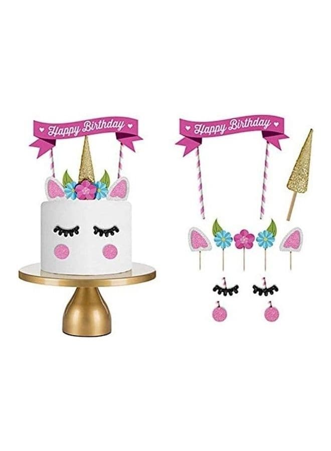 11-Piece Unicorn Birthday Cake Topper Set