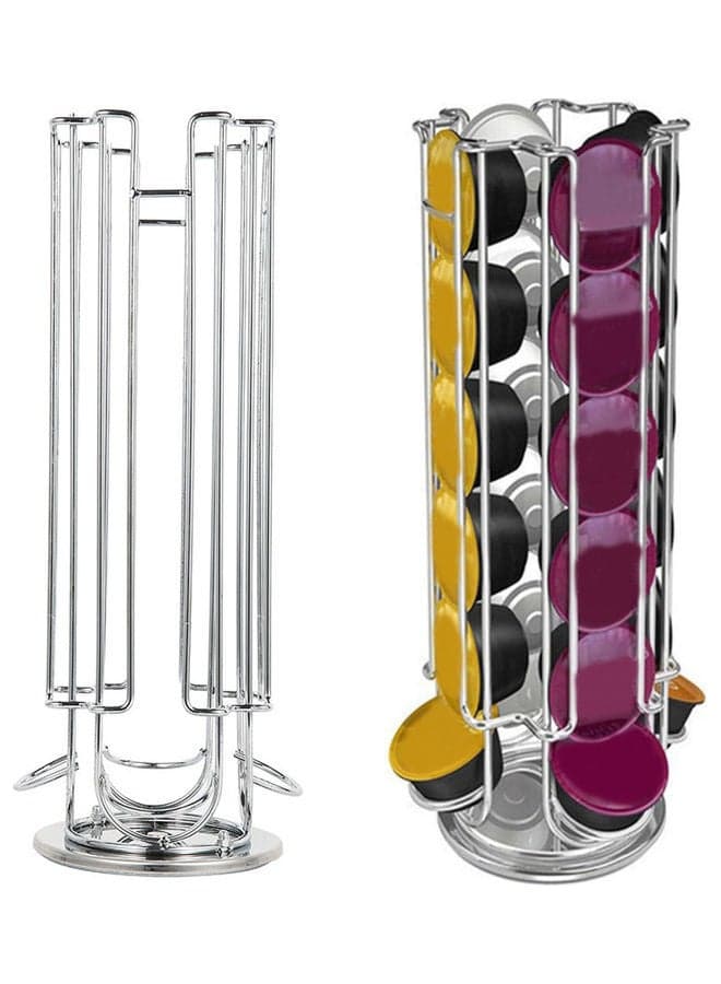 25-Capsules Coffee Pod Stand Silver