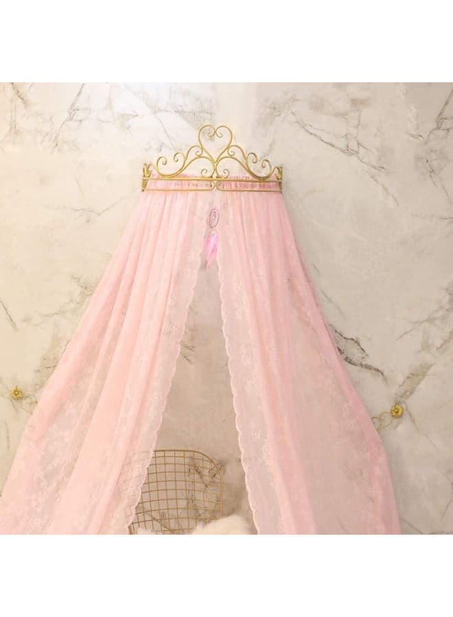 Soft and Breathable Princess Crown Mosquito Net fabric Pink 2.8meter