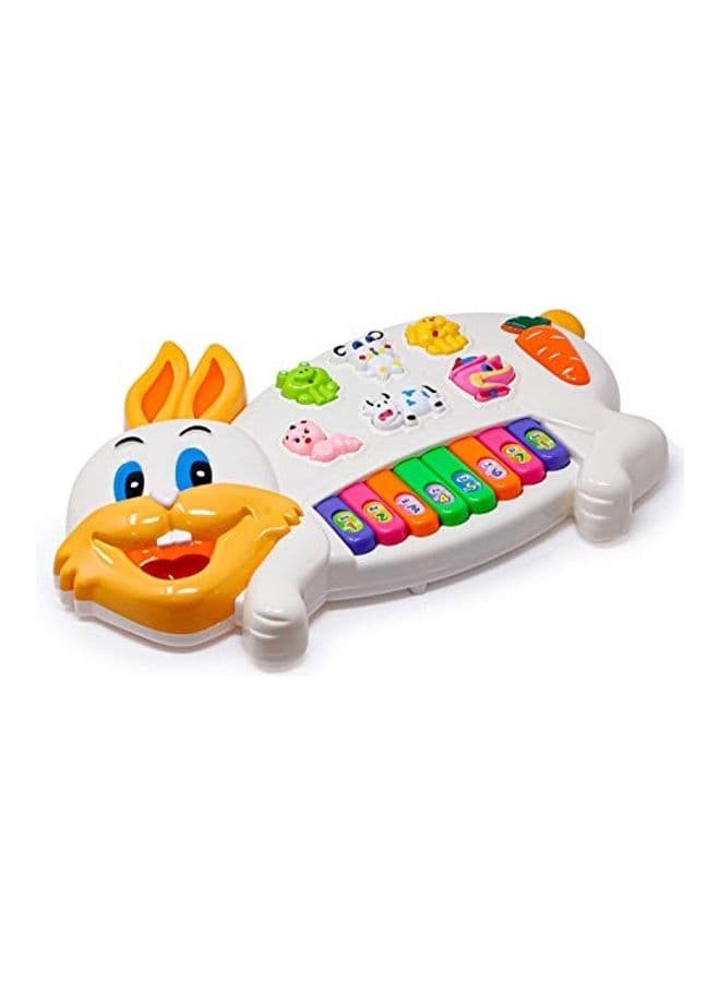 Musical Rabbit Piano Toy with Flashing Light and Sound for Kids