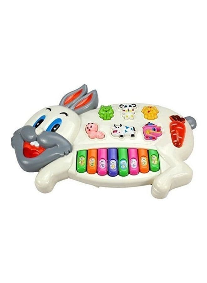 Musical Rabbit Piano Toy with Flashing Light & Sound