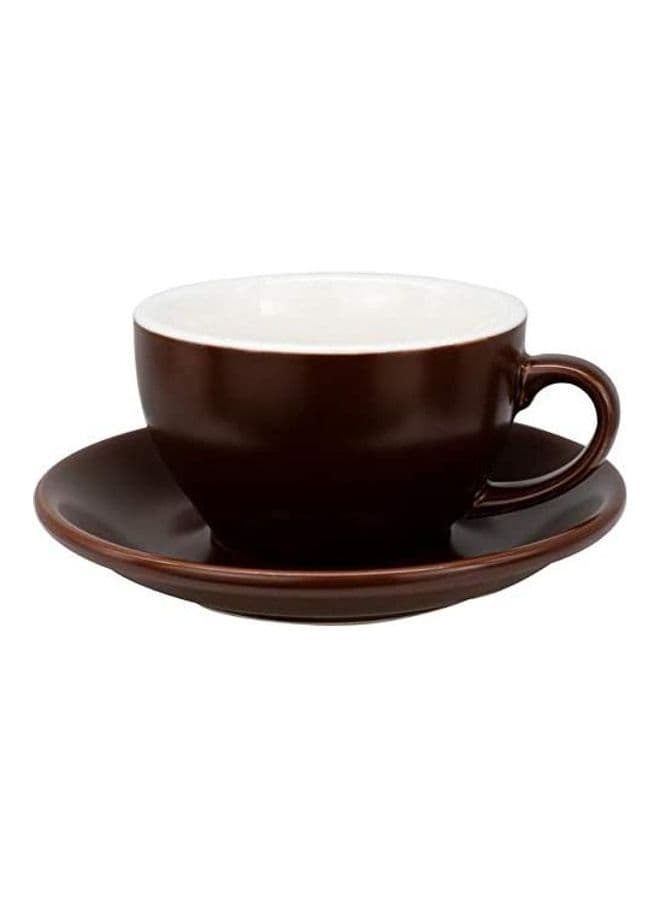 Coffee Cup With Saucer Brown 200ml
