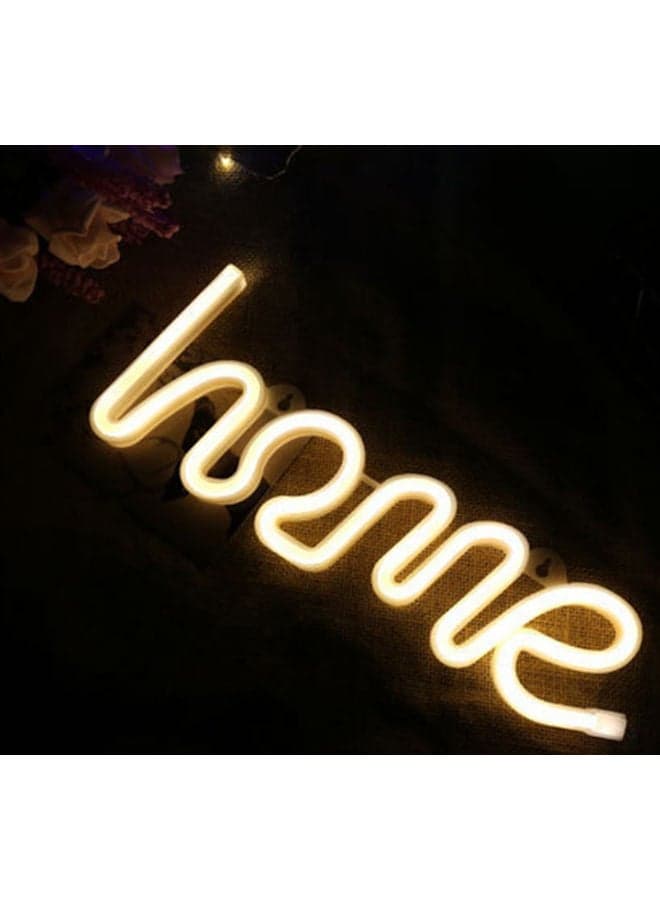 Neon LED Home Sign Shape Wall Decorative Light Yellow