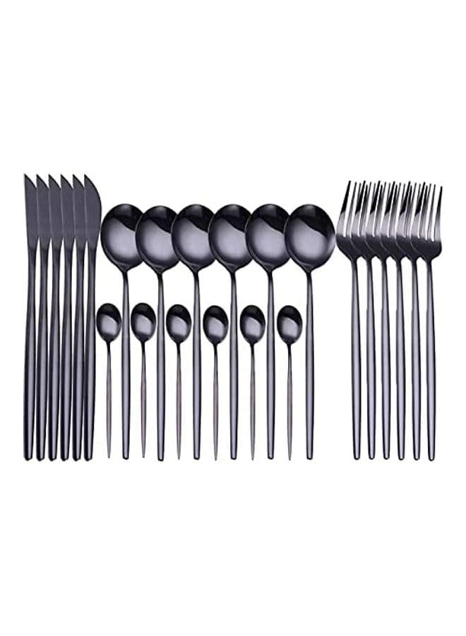24-Piece Cutlery Set Black