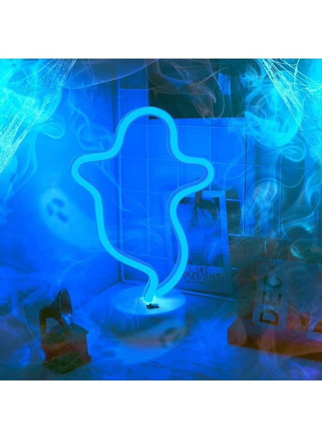 Planet Neon Signs Lights with Stand with Stand blue