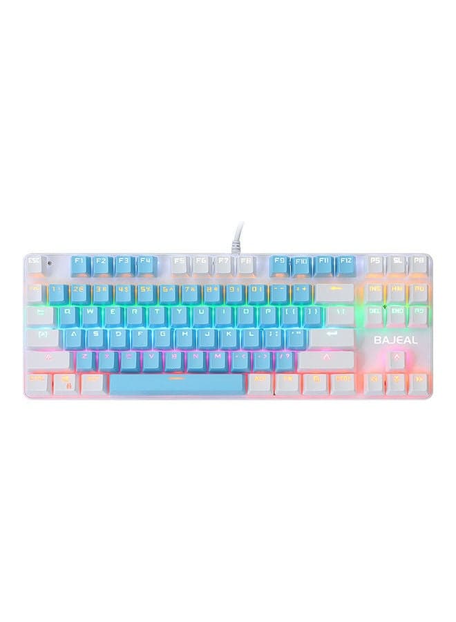 87 Keys Wired Mechanical Keyboard Blue/White