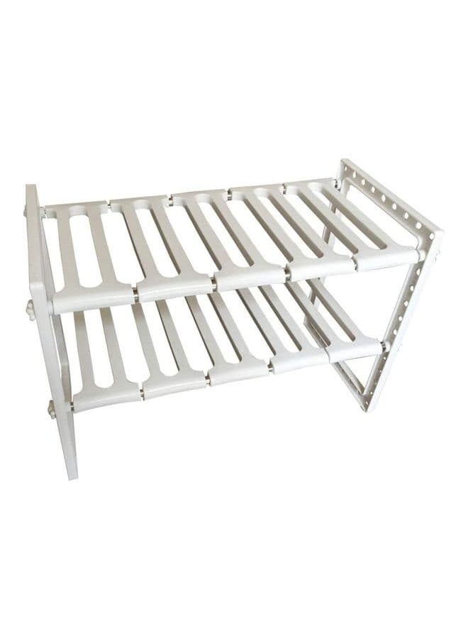 Adjustable 2 Tier Sink Shelf White 40 x 27 x 7cm