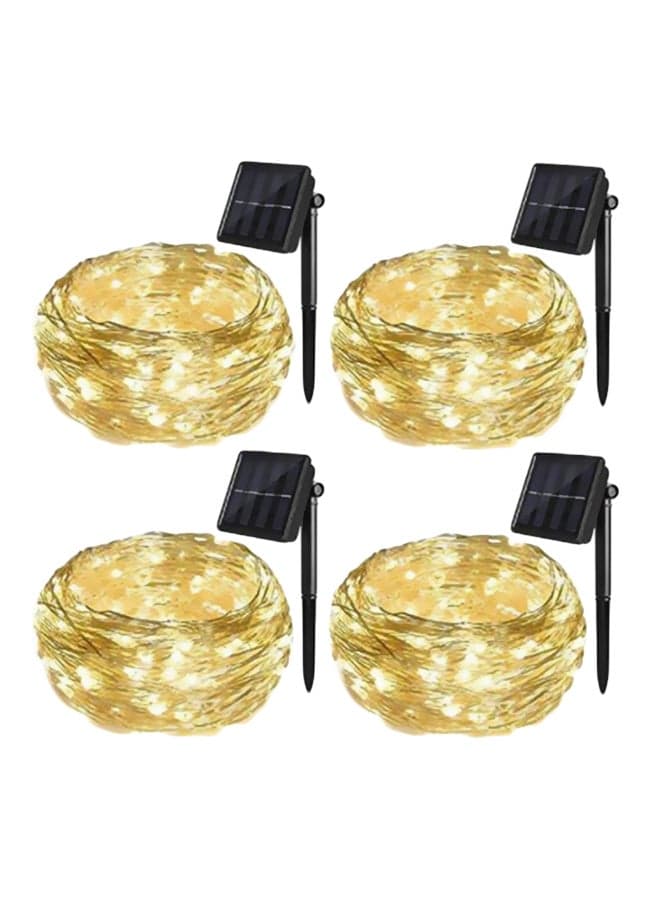 Pack Of 4 Solar String Light For Christmas Yellow/Black 12x19cm Yellow/Black 12x19cm