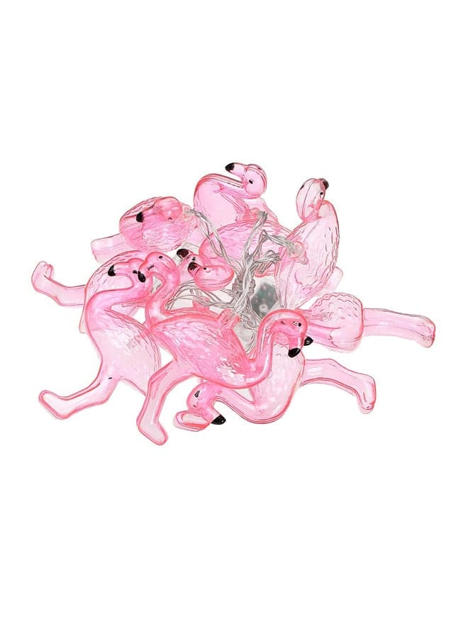 10 LED Flamingo Fairy Light Yellow/Pink 4x16cm