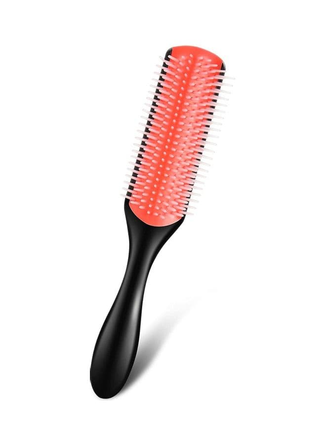 Buffered Nylon Bristle Brush Massage Comb with Anti-static Rubber Pad Multicolour