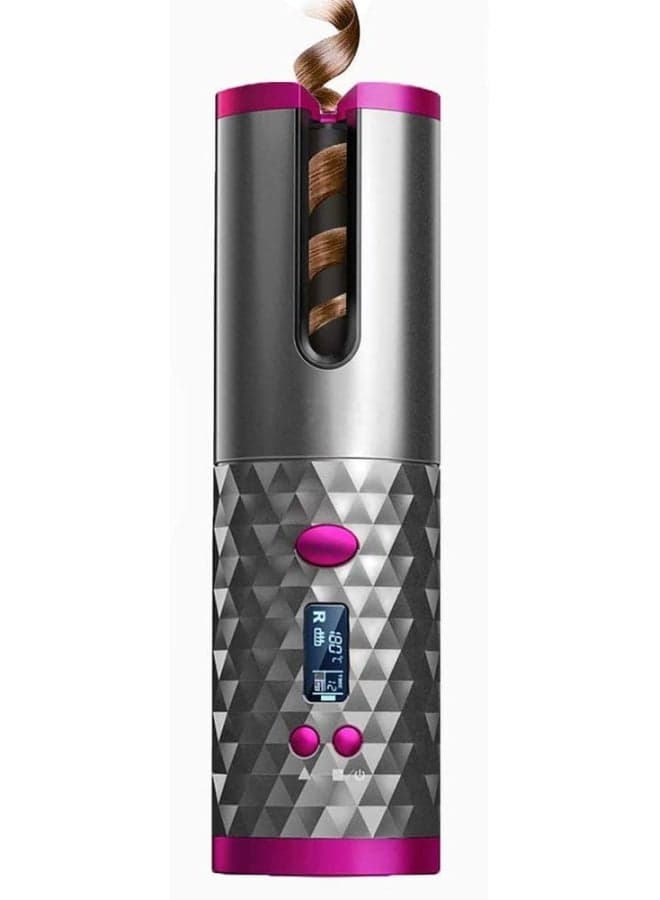 Wireless Automatic Curling Iron Grey/Pink