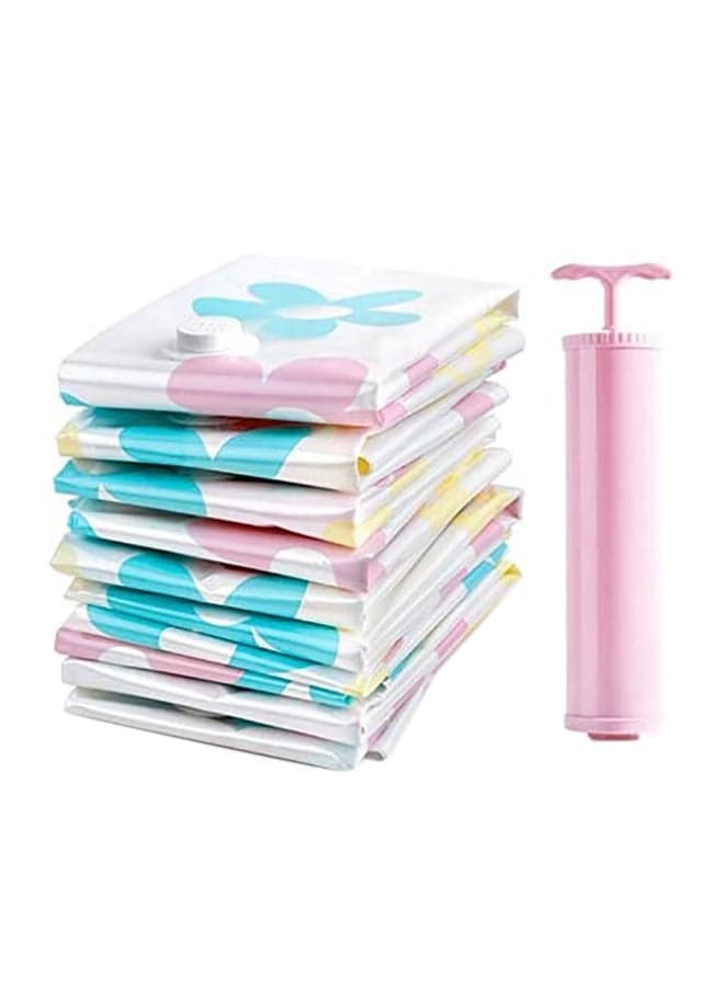 11-Piece Clothing Vacuum Storage Bag With Suction Pump Multicolour 33x29x7cm