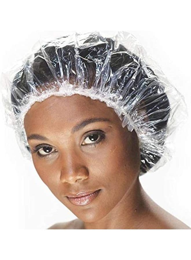 100-Piece Shower Cap Set Clear 9.84x7.28x2.52inch
