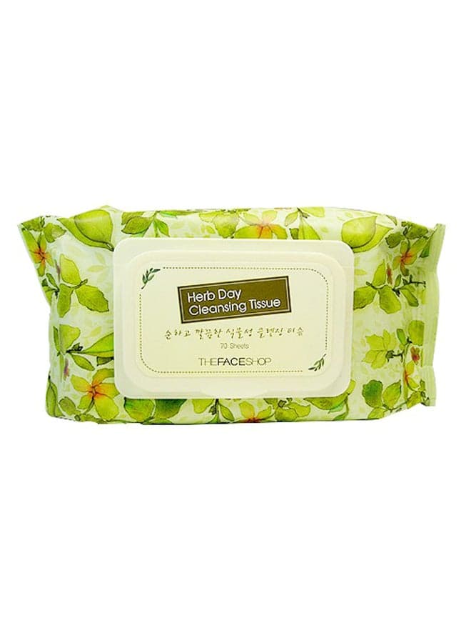 70-Piece Herb Day Cleansing Tissue Green
