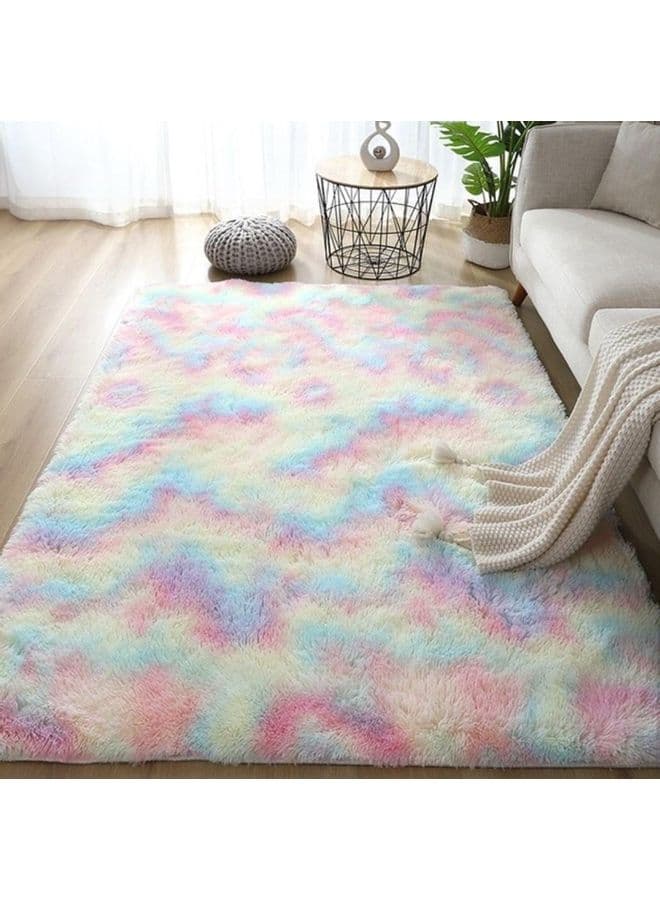 Kids Floor Padded Living Room Nordic Puffy Carpet Multicolour
