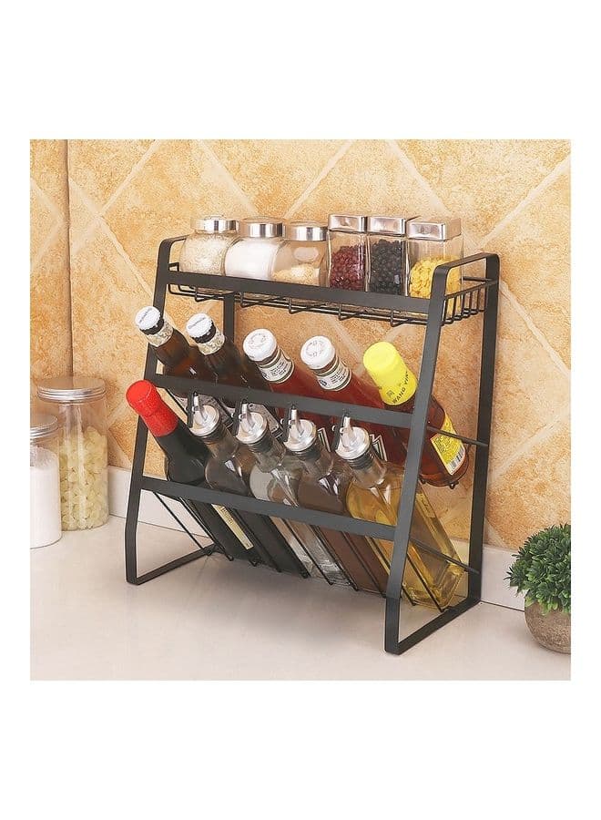 Three-Layer Storage Shelf Black 35x18x38cm