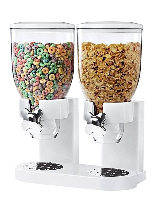 Multifunctional Double Head Cereal Dispenser White