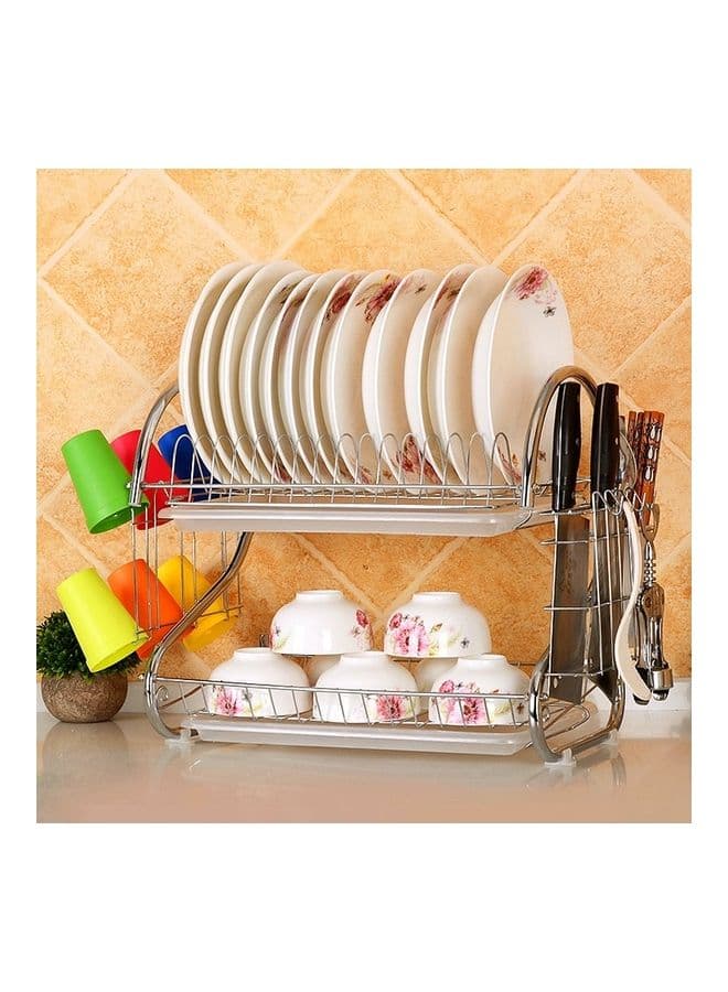 Stainless Steel Kitchen Rack Silver 43x25x38cm