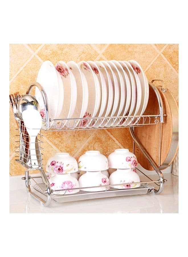 Stainless Steel Kitchen Rack Silver 43x25x38cm