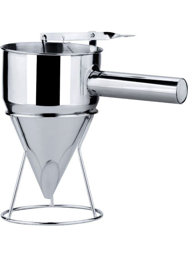 Tapered Funnel With Sauce Drain Silver