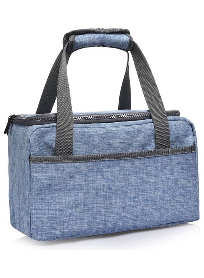 Portable Thermal Heat Insulated Meal Bento Lunch Bag Blue