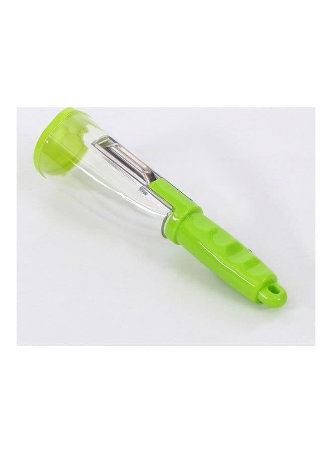 Fruit and Vegetable Peeler with Container Green/Transparent