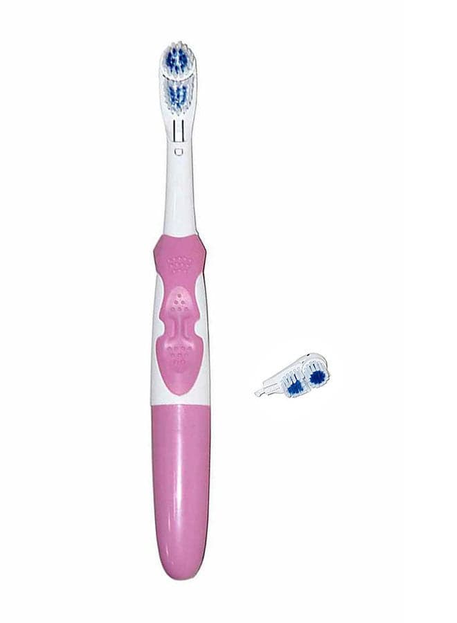 Electric Toothbrush With Dual Head White/Pink 24cm
