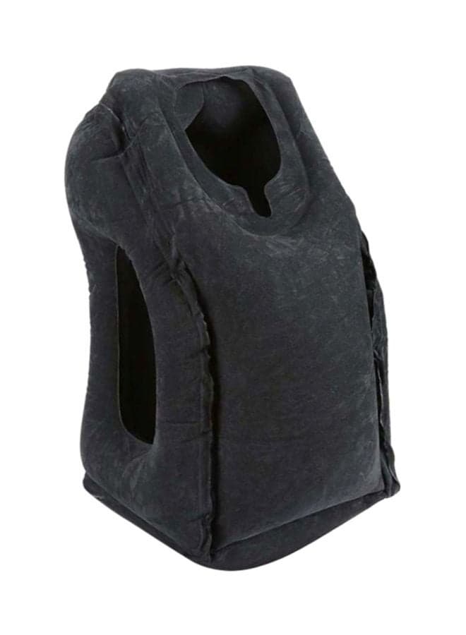 Multifunctional Inflatable Travel Pillow PVC Black 55x35cm