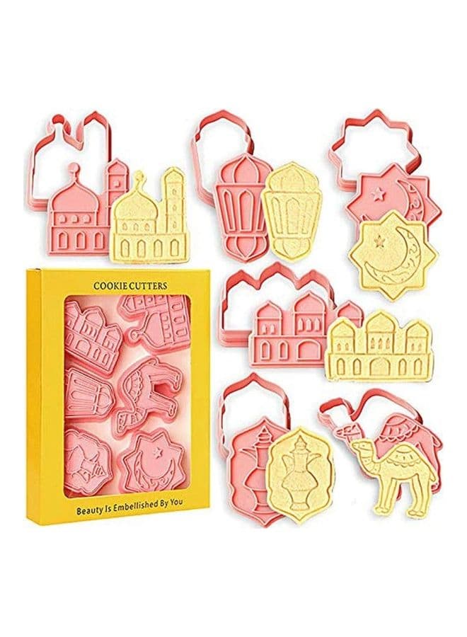6 -Piece Ramadan Islamic Muslim Biscuit Mold Multicolour