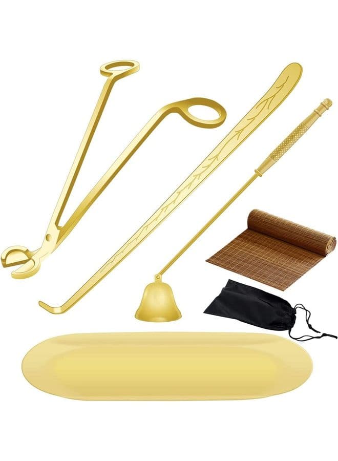 6 in 1 Candle Accessories Set Gold