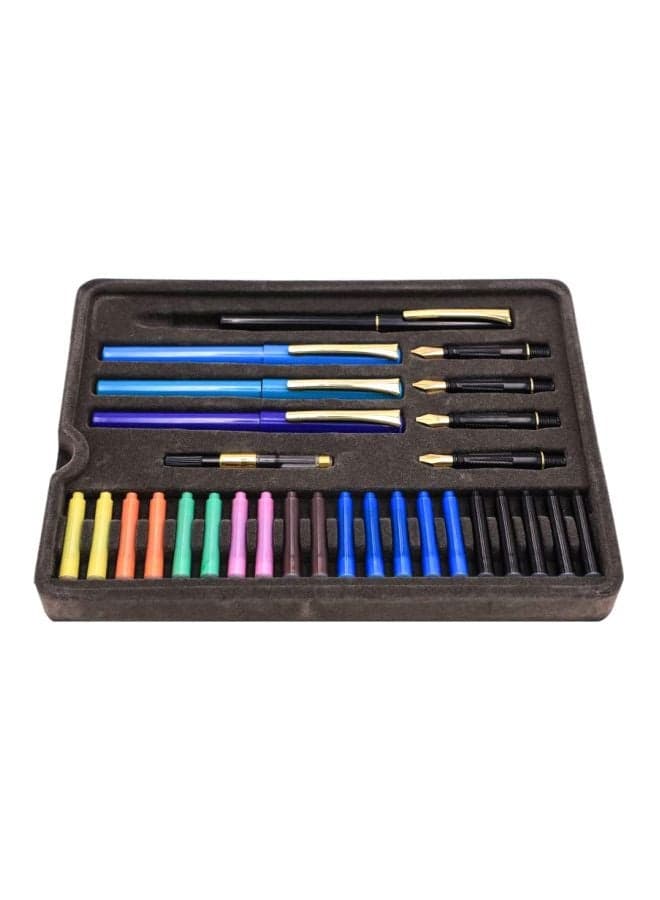 32-Piece Signature Calligraphy Pen with Box Multicolour