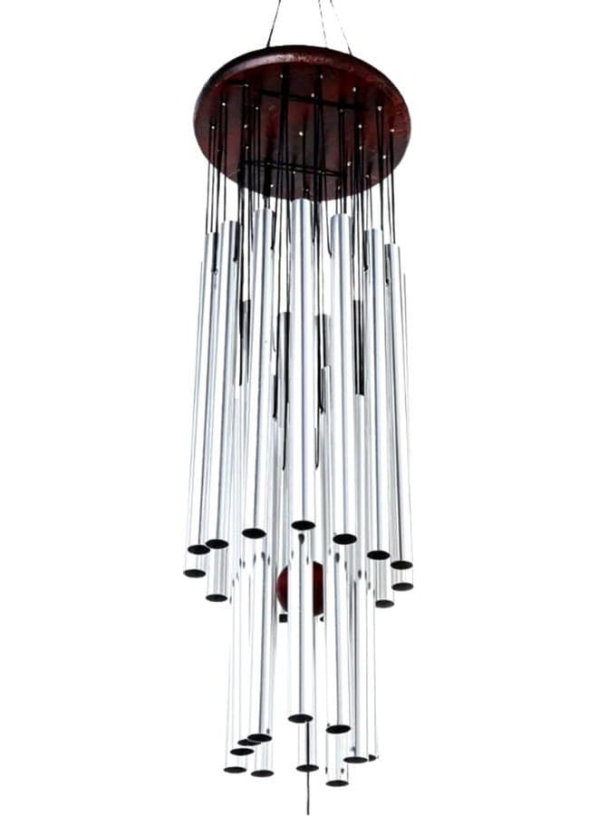 Hanging Wind Chime Silver/Brown