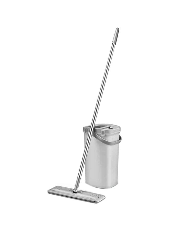 Microfiber Flat Mop And Bucket System With Pad Grey