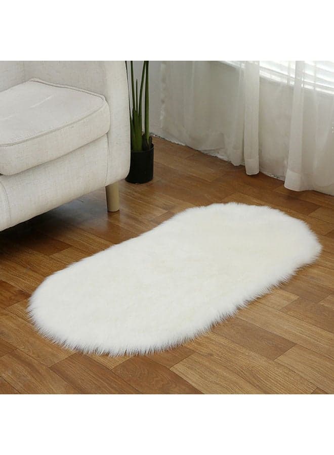 Faux Fur Area Rug White 60x150cm