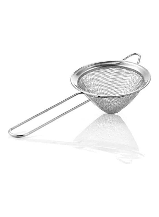 Fine Mesh Strainer With Sturdy Handle Silver