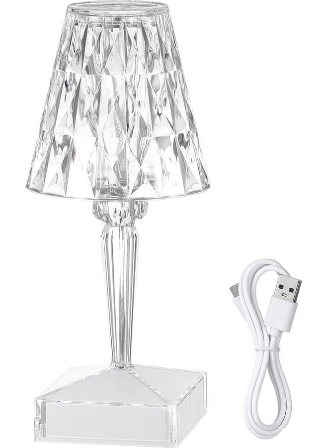 Rechargeable Diamond Table Lamp White