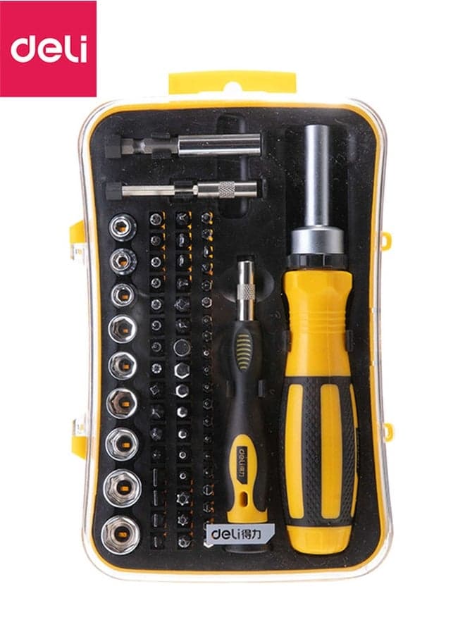 65-Piece Precision Screwdriver Set Yellow/Black/Silver