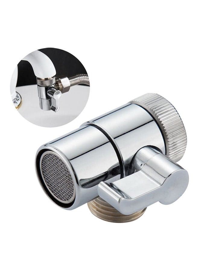 3-Way Diverter Home Kitchen Bathroom Bidet Basin Faucet Adapter Silver