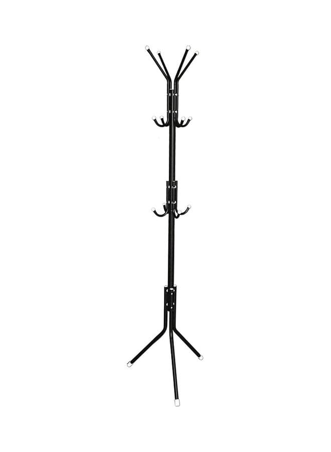 12 Hook Coat Racks Stand Black