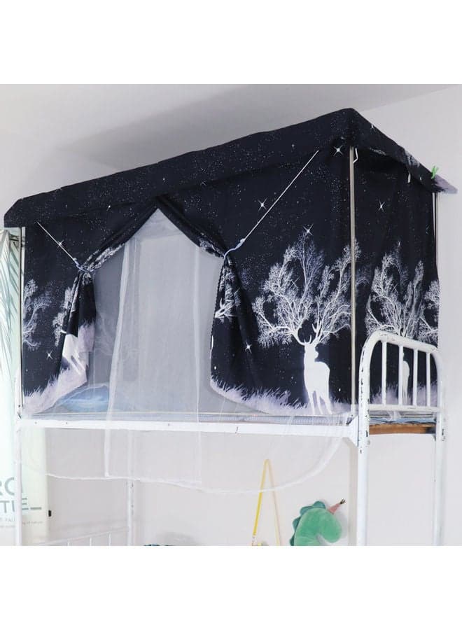 Upper Deck Curtain Cotton Black/White 195 x 90 x 115cm