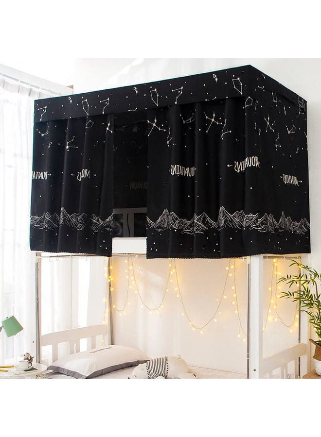 Upper Deck Curtain With Peak Design Cotton Black/White 195 x 90 x 115cm