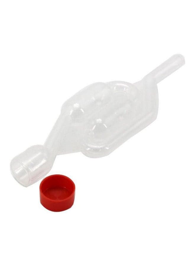 Twin Bubble Airlock With Lid Clear/Red