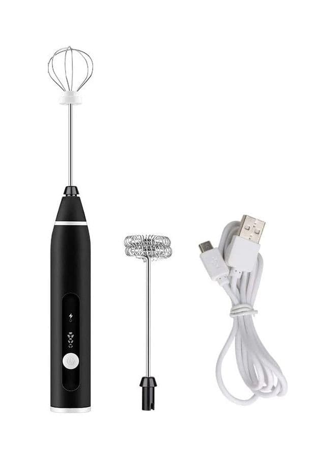 Handheld Electric Foam Maker And Whisk Set Black/Silver