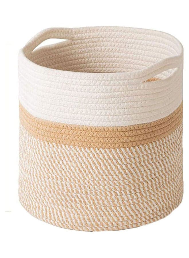 Multi-Functional Cotton Rope Woven Storage Basket Multicolour