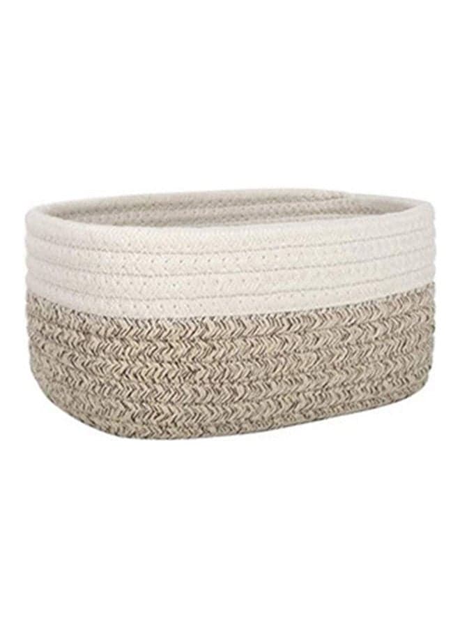 Storage Container Cotton Rope Woven Basket White/Grey