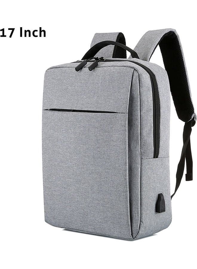 17 Inch Laptop Backpack With USB Charging Port Grey
