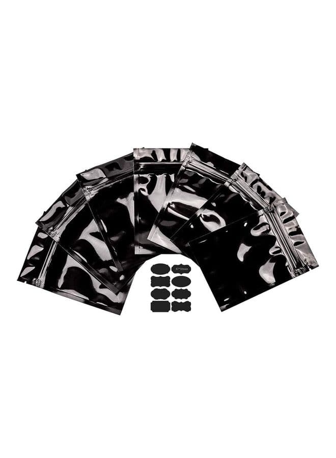 50-Piece Laser Foil Seal Storage Pouch Black 10x18cm