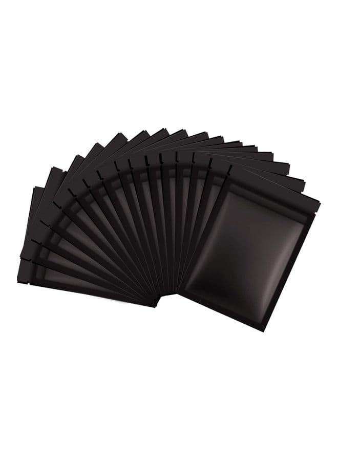 100-Piece Resealable Smell-Proof Foil Pouch Black 10x15cm