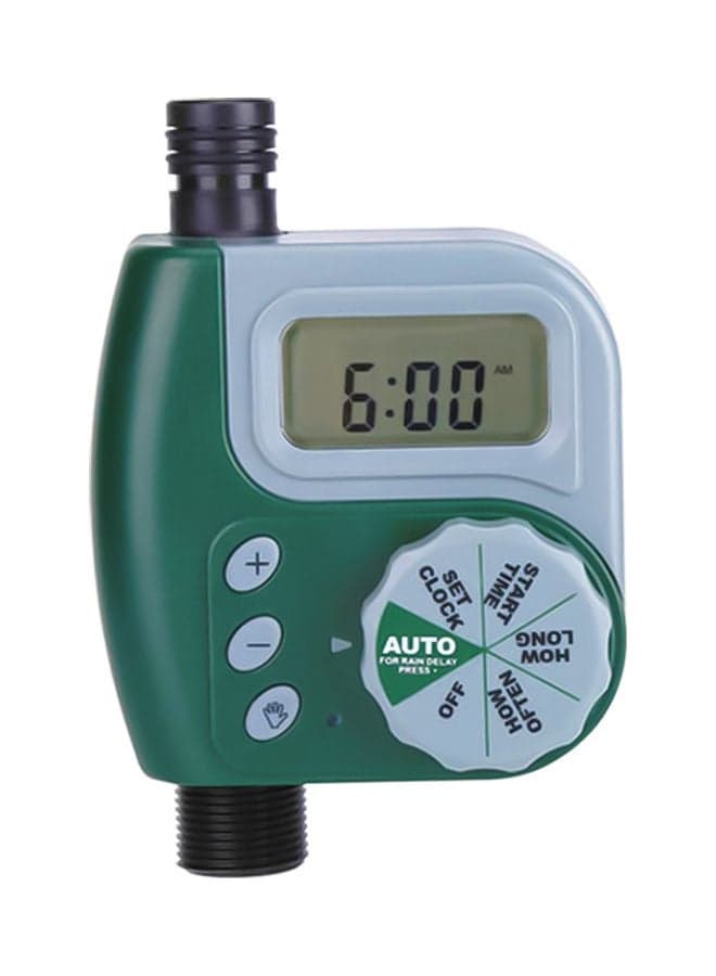 Automatic Water Sprinkler Timer Green/Grey 14.2x9.2x6.2cm