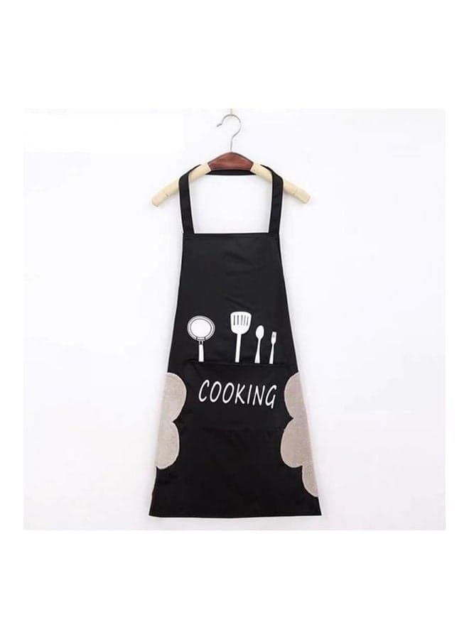 Waterproof And Oil-Proof Home Kitchen Cooking Apron With Pocket Black